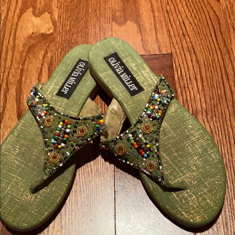 Beaded flat sandals